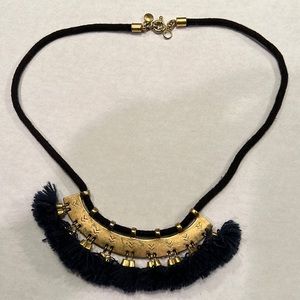 Madewell statement necklace - Navy blue and goldtone